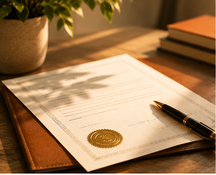 Business formation certificate and planning documents